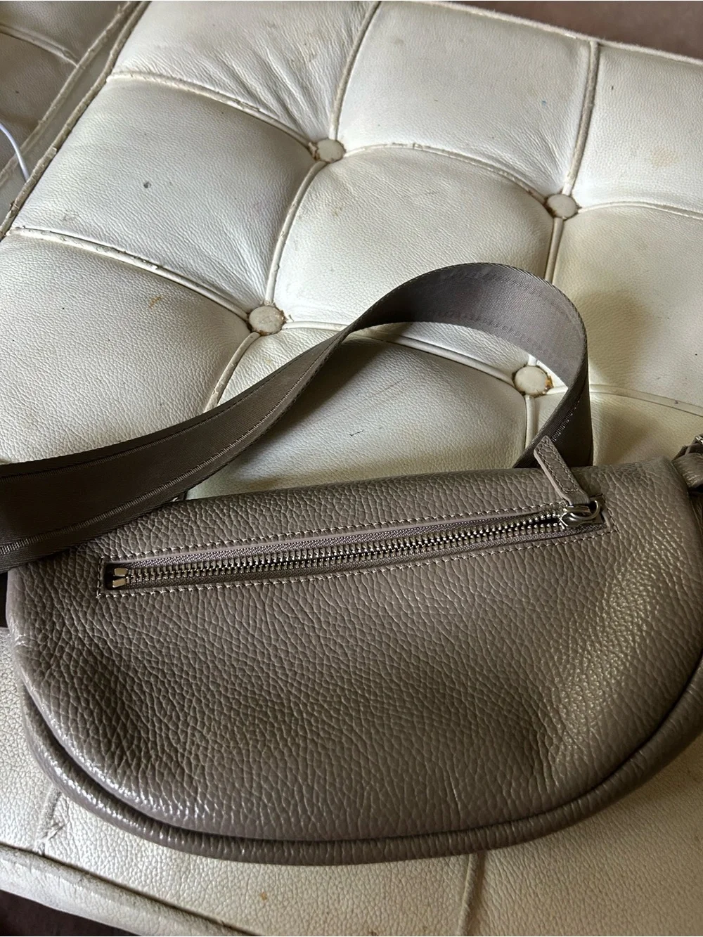 Quince Taupe Pebbled Leather Crossbody Belt Bag - Picture 4 of 6